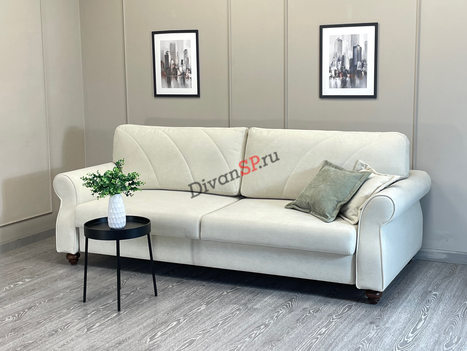 Divan-na-nozhkax-bely'j-Laczio-1-2 Диван белый классический Лоцио