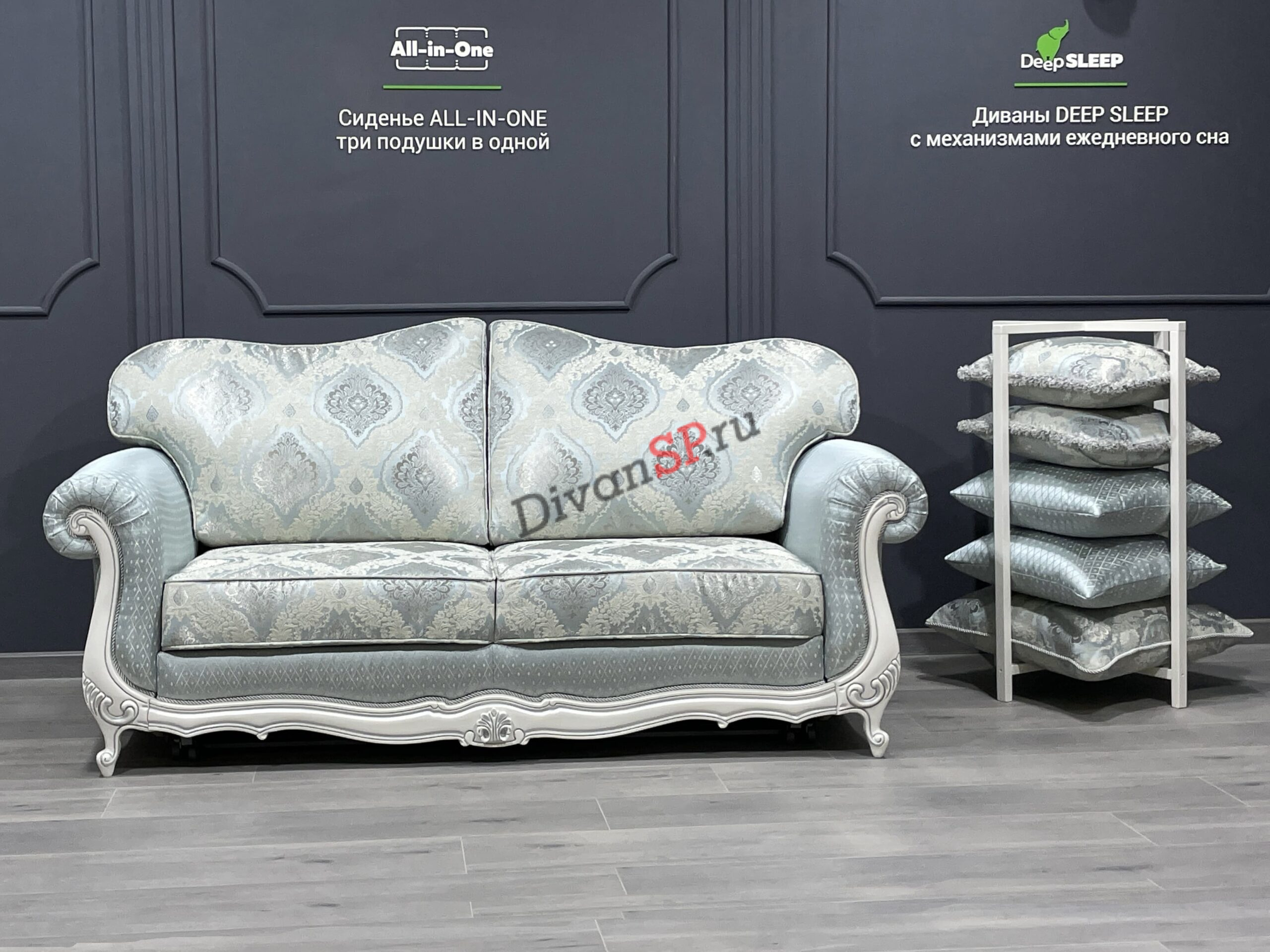 Divan-klassicheskij-stil`-London-4-7 Диван классический с подушками Лондон